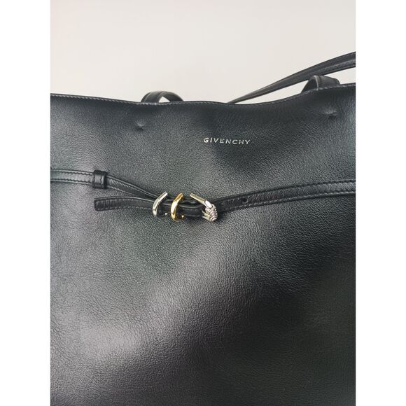 Givenchy Women's Black Large Voyou Leather East/West Tote $2500+ - Picture 5 of 11